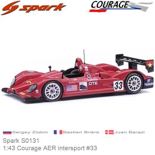 Modelauto 1:43 Courage AER intersport #33 | Sergey Zlobin (Spark S0131)