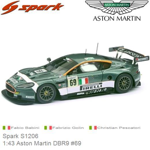 Modelauto 1:43 Aston Martin DBR9 #69 | Fabio Babini (Spark S1206)