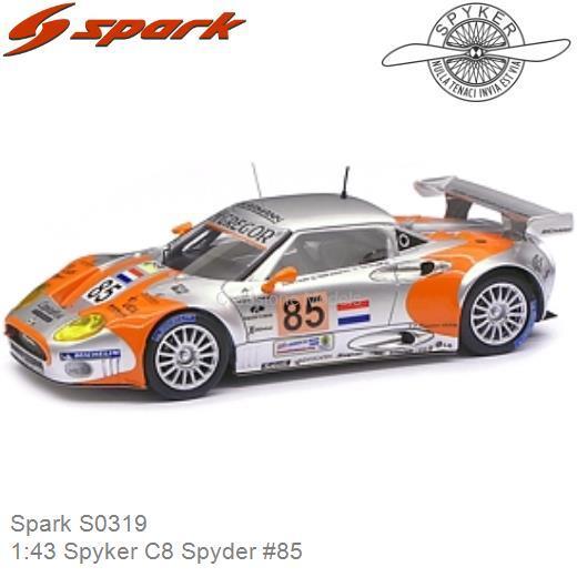 Modelauto 1:43 Spyker C8 Spyder #85 | Donny Crevels (Spark S0319)
