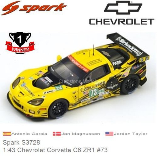 Modelauto 1:43 Chevrolet Corvette C6 ZR1 #73 | Antonio Garcia (Spark S3728)