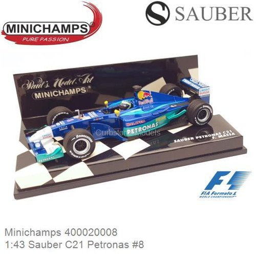 Modelauto 1:43 Sauber C21 Petronas #8 | Felippe Massa (Minichamps 400020008)