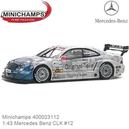 Modelauto 1:43 Mercedes Benz CLK #12 | Peter Dumbeck (Minichamps 400023112)