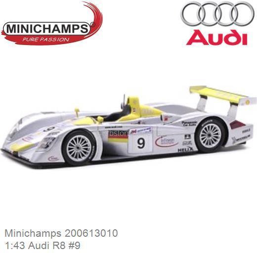 Modelauto 1:43 Audi R8 #9 | Laurent Aiello (Minichamps 200613010)