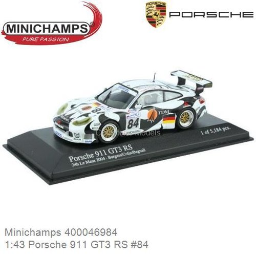 Minichamps 1/43 Porsche 911 GT3 RSR Le Mans 2004 #81 400046981 