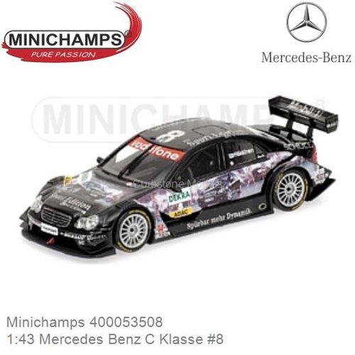 Modelauto 1:43 Mercedes Benz C Klasse #8 | Mika Hakkinen (Minichamps 400053508)