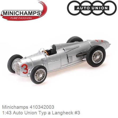 PRE-ORDER 1:43 Auto Union Typ a Langheck #3 | August Momberger (Minichamps 410342003)