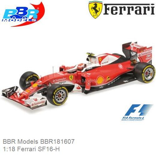 Modelauto 1:18 Ferrari SF16-H | Kimi Raikkonen (BBR Models BBR181607)