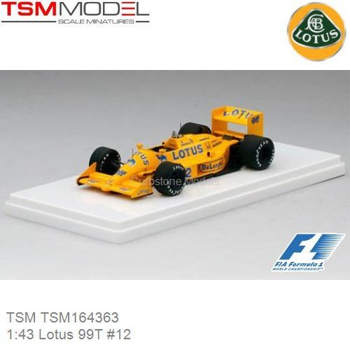 Modelauto 1:43 Lotus 99T #12 (TSM TSM164363)