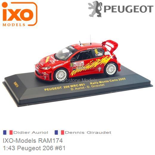 Ixo Ram Peugeot 206 WRC 1/43 
