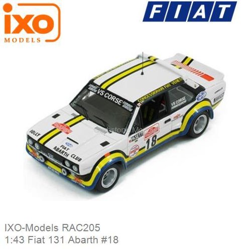 Modelauto 1:43 Fiat 131 Abarth #18 | Mario Aldo Pasetti (IXO-Models RAC205)