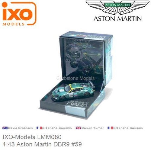 Modelauto 1:43 Aston Martin DBR9 #59 | David Brabham (IXO-Models LMM080)