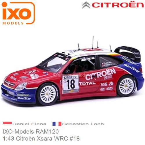 Modelauto 1:43 Citroën Xsara WRC #18 | Daniel Elena (IXO-Models RAM120)