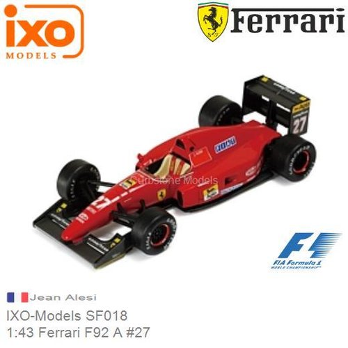 Modelauto 1:43 Ferrari F92 A #27 | Jean Alesi (IXO-Models SF018)