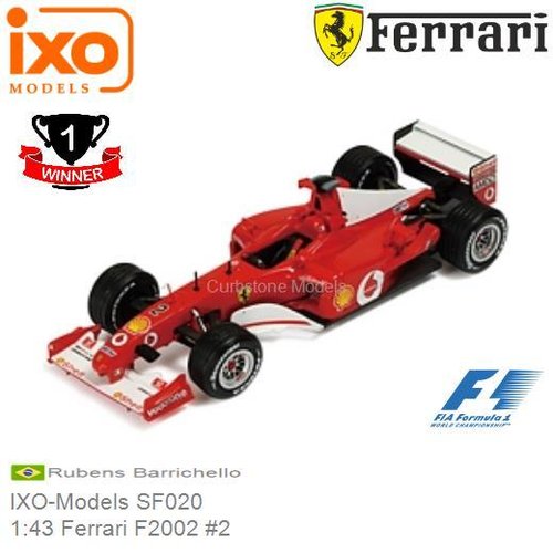 Modelauto 1:43 Ferrari F2002 #2 | Rubens Barrichello (IXO-Models SF020)