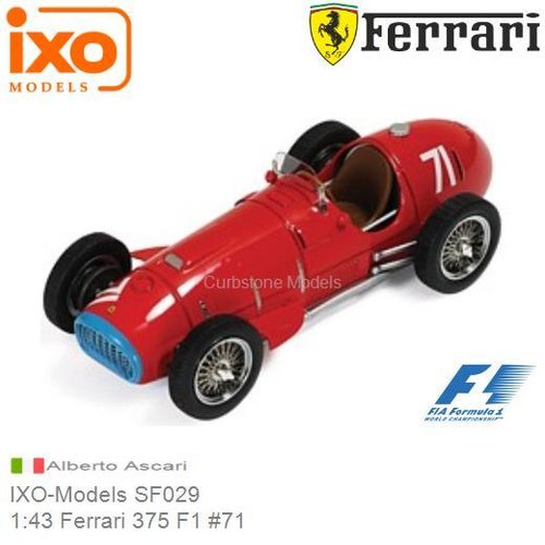 Modelauto 1:43 Ferrari 375 F1 #71 | Alberto Ascari (IXO-Models SF029)