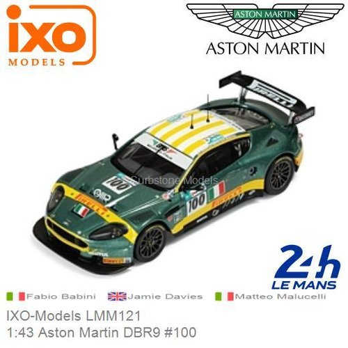 Modelauto 1:43 Aston Martin DBR9 #100 | Fabio Babini (IXO-Models LMM121)