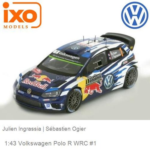 Modelauto 1:43 Volkswagen Polo R WRC #1 | Julien Ingrassia (IXO-Models DCC16001)