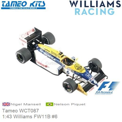 Bouwpakket 1:43 Williams FW11B #6 | Nigel Mansell (Tameo WCT087)