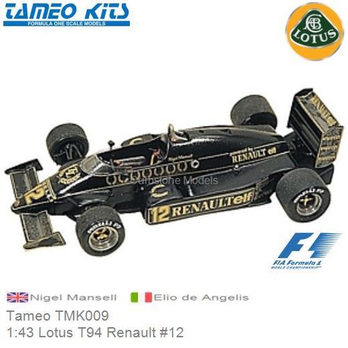 Bouwpakket 1:43 Lotus T94 Renault #12 | Nigel Mansell (Tameo TMK009)