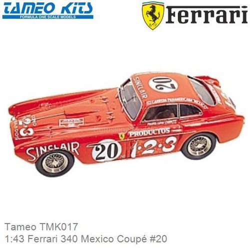 Bouwpakket 1:43 Ferrari 340 Mexico Coupé #20 (Tameo TMK017)