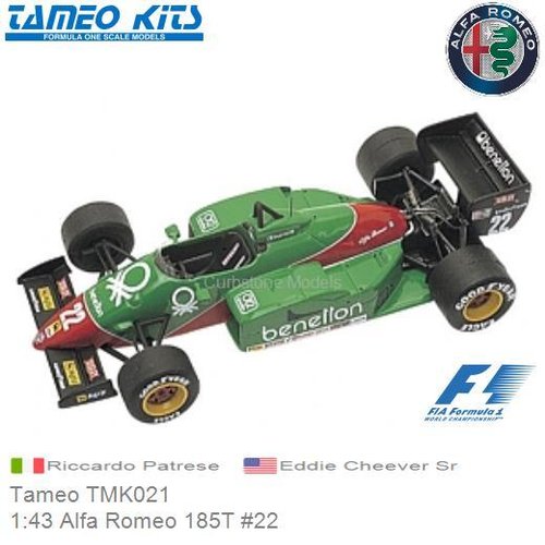 Bouwpakket 1:43 Alfa Romeo 185T #22 | Riccardo Patrese (Tameo TMK021)