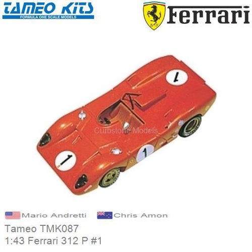 Bouwpakket 1:43 Ferrari 312 P #1 | Mario Andretti (Tameo TMK087)