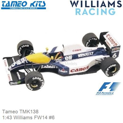 Bouwpakket 1:43 Williams FW14 #6 | Nigel Mansell (Tameo TMK138)