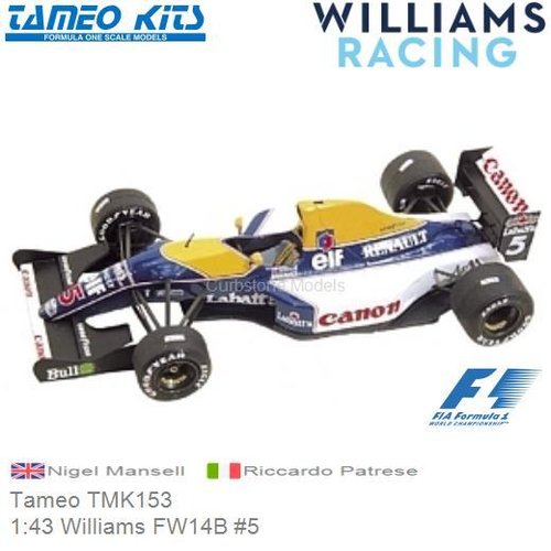 Bouwpakket 1:43 Williams FW14B #5 | Nigel Mansell (Tameo TMK153)