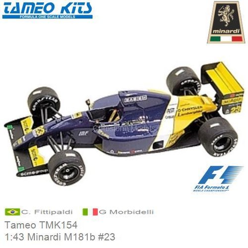 Bouwpakket 1:43 Minardi M181b #23 | C. Fittipaldi (Tameo TMK154)