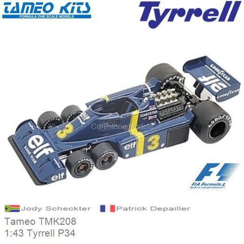 Bouwpakket 1:43 Tyrrell P34 | Jody Scheckter (Tameo TMK208)