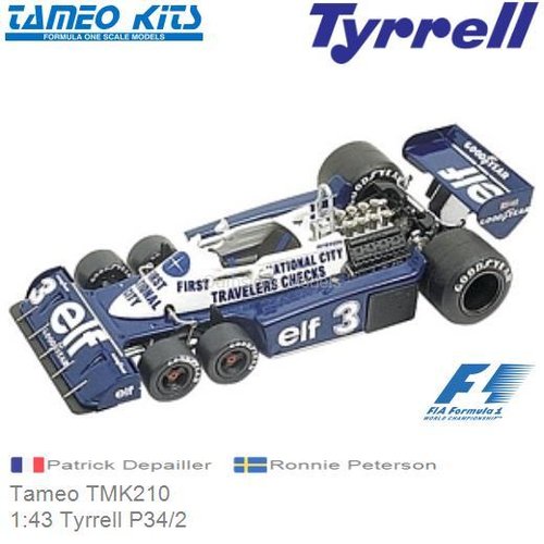Bouwpakket 1:43 Tyrrell P34/2 | Patrick Depailler (Tameo TMK210)