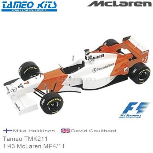 Bouwpakket 1:43 McLaren MP4/11 | Mika Hakkinen (Tameo TMK211)