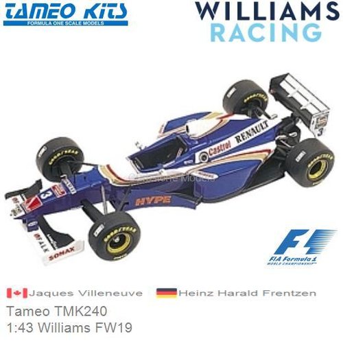Bouwpakket 1:43 Williams FW19 | Jaques Villeneuve (Tameo TMK240)