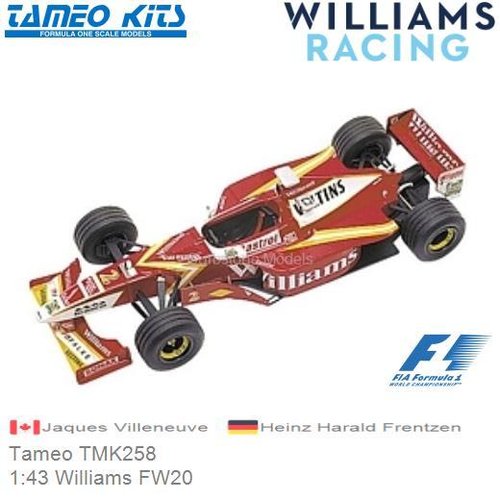 Bouwpakket 1:43 Williams FW20 | Jaques Villeneuve (Tameo TMK258)