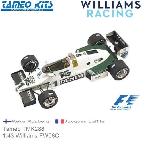 Bouwpakket 1:43 Williams FW08C | Keke Rosberg (Tameo TMK288)