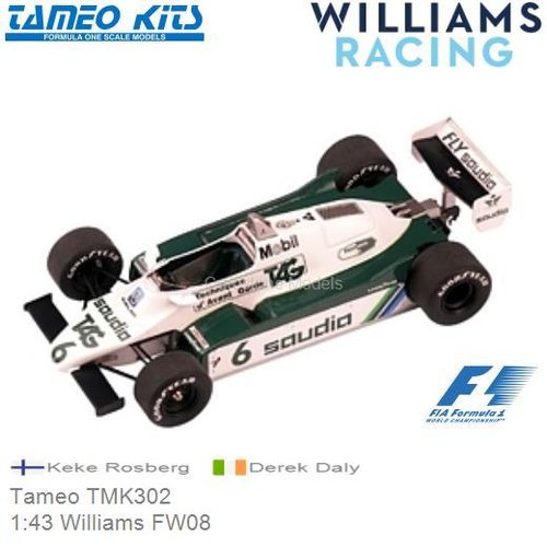 Bouwpakket 1:43 Williams FW08 | Keke Rosberg (Tameo TMK302)