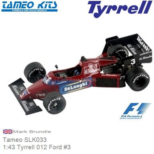 Bouwpakket 1:43 Tyrrell 012 Ford #3 | Mark Brundle (Tameo SLK033)