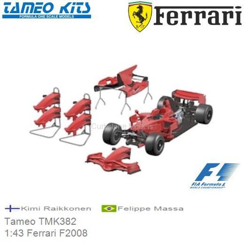 Bouwpakket 1:43 Ferrari F2008 | Kimi Raikkonen (Tameo TMK382)