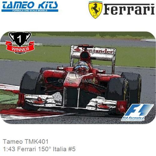 Bouwpakket 1:43 Ferrari 150° Italia #5 (Tameo TMK401)