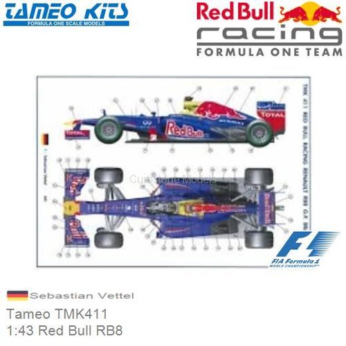 Bouwpakket 1:43 Red Bull RB8 | Sebastian Vettel (Tameo TMK411)