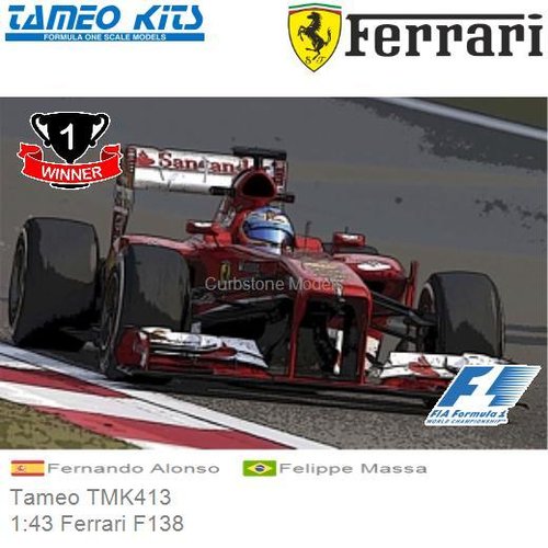 Bouwpakket 1:43 Ferrari F138 | Fernando Alonso (Tameo TMK413)