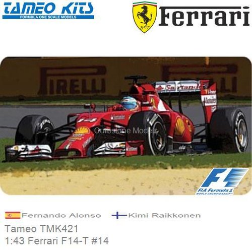 Bouwpakket 1:43 Ferrari F14-T #14 | Fernando Alonso (Tameo TMK421)