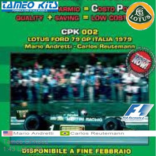 Modelauto 1:43 Lotus 79 | Mario Andretti (Tameo CPK002)