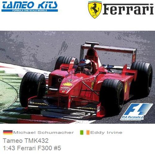 Modelauto 1:43 Ferrari F300 #5 | Michael Schumacher (Tameo TMK432)