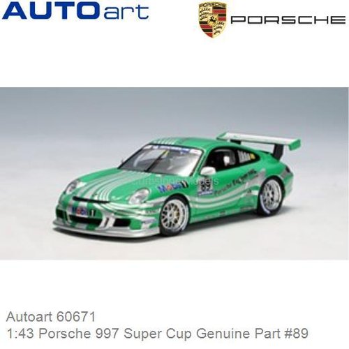 Modelauto 1:43 Porsche 997 Super Cup Genuine Part #89 (Autoart 60671)