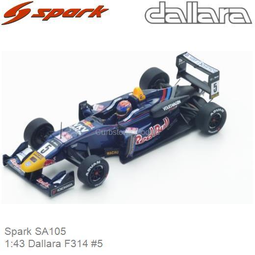DALLARA F3 #5 MACAU GP 2014 MAX VERSTAPPEN 1/43 SPARK SA105 NEU 