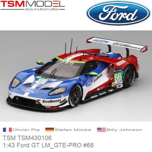 Modelauto 1:43 Ford GT LM_GTE-PRO #66 | Olivier Pla (TSM TSM430106)