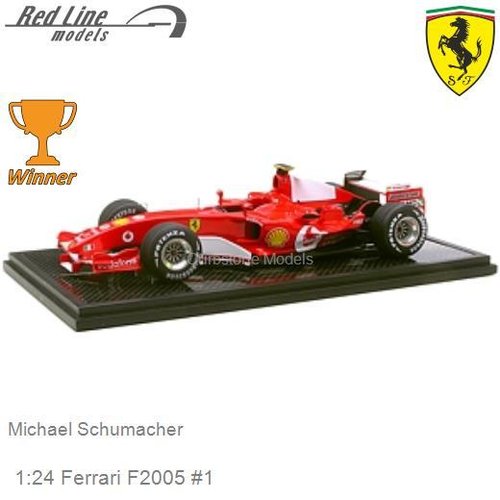 Modelauto 1:24 Ferrari F2005 #1 | Michael Schumacher (Red Line RL24002)