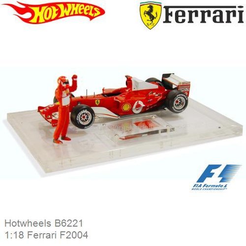 Modelauto 1:18 Ferrari F2004 (Hotwheels B6221)