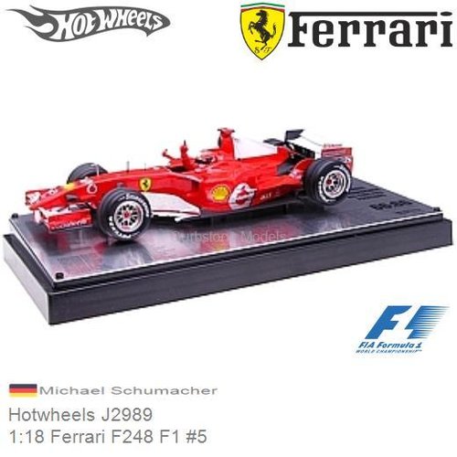 Modelauto 1:18 Ferrari F248 F1 #5 | Michael Schumacher (Hotwheels J2989)